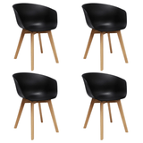 Dining room chairs - Set of 4 Herning dining room chairs Scandinavian Black - Plastic and Beech wood - Dimehouse