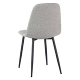 Dining room chairs - Set of 4 Scandinavian Dining room chairs Natural Melange Bouclé Fabric Swift - Without Armrests - Dimehouse