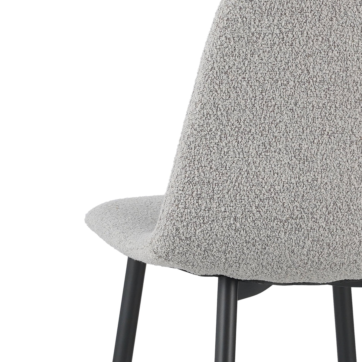 Dining room chairs - Set of 4 Scandinavian Dining room chairs Natural Melange Bouclé Fabric Swift - Without Armrests - Dimehouse
