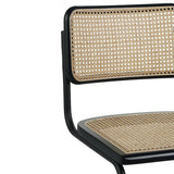 Dining room chair - Tubular frame dining room chair Vester black metal with bamboo webbing - Without Armrests - Dimehouse