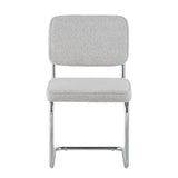 Dining room chairs - Modern Dining room chair Gray Bouclé Fabric Sway - Chrome Frame - Without Armrests - Dimehouse