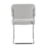 Dining room chairs - Modern Dining room chair Gray Bouclé Fabric Sway - Chrome Frame - Without Armrests - Dimehouse