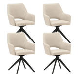 Dining room chairs - Set of 4 Swivel dining room chairs Sid Beige Fabric - With Armrests - Dimehouse