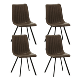 Dining room chairs - Set of 4 Dining room chairs Jimmy PU - artificial leather taupe - Dimehouse