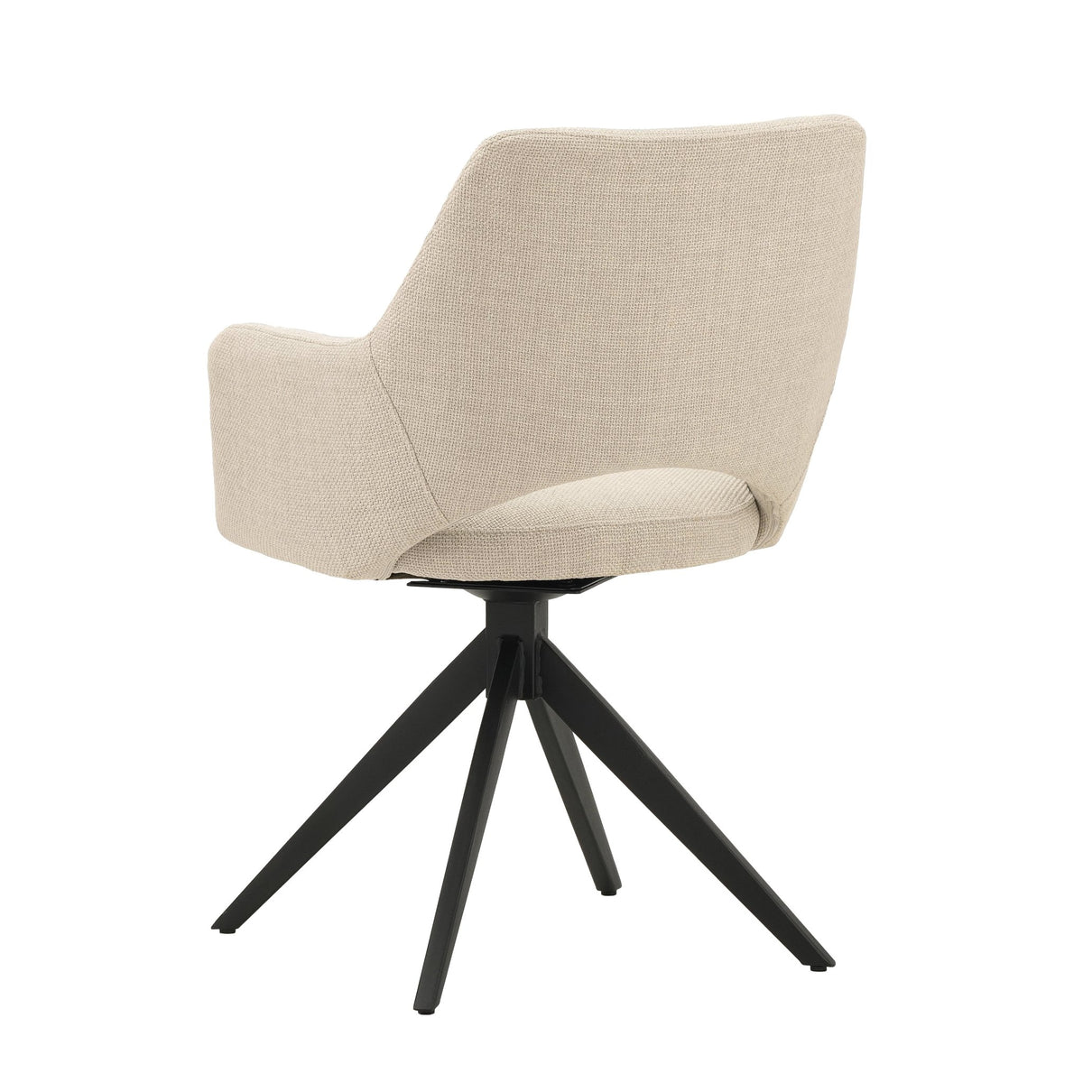 Dining room chairs - Modern Swivel Dining room chair Beige Fabric Sid - With Armrests - Dimehouse