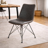 Dining room chairs - Industrial Dining room chair Viano Anthracite - Without Armrests - Dimehouse