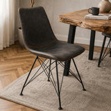 Dining room chairs - Industrial Dining room chair Viano Anthracite - Without Armrests - Dimehouse