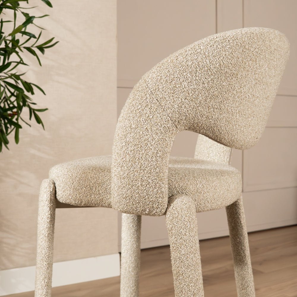 Barkruk June bouclé taupe 70 cm Bouclé
