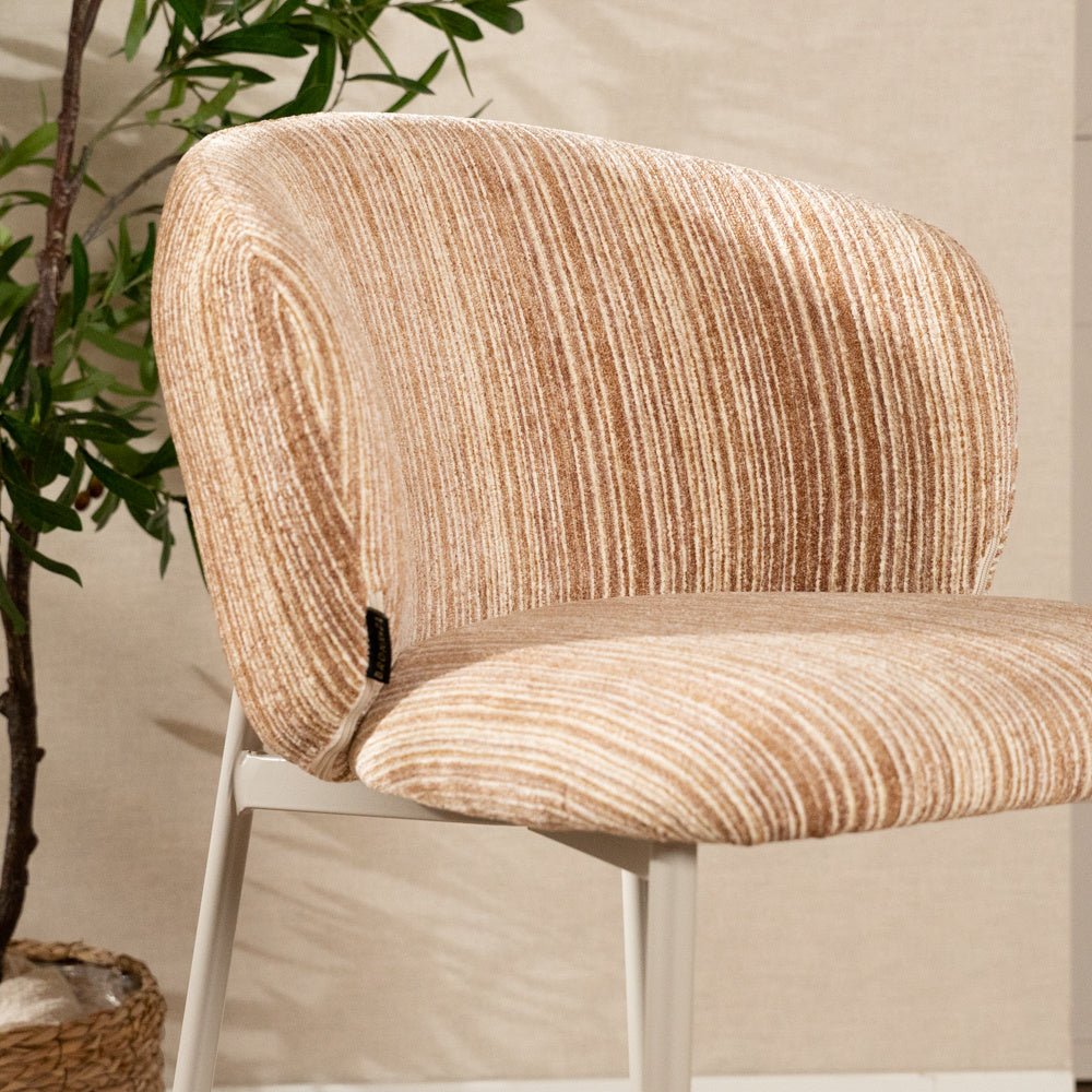 Barkruk Milo chenille beige/pink 70 cm Roze Textiel