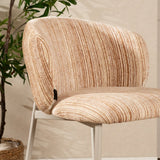Barkruk Milo chenille beige/pink 70 cm Roze Textiel
