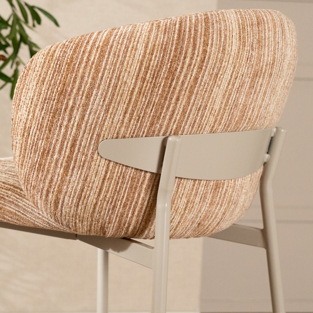 Barkruk Milo chenille beige/pink 70 cm Roze Textiel