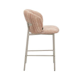 Barkruk Milo chenille beige/pink 70 cm Roze Textiel