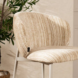 Barkruk Milo chenille beige/taupe 70 cm Textiel