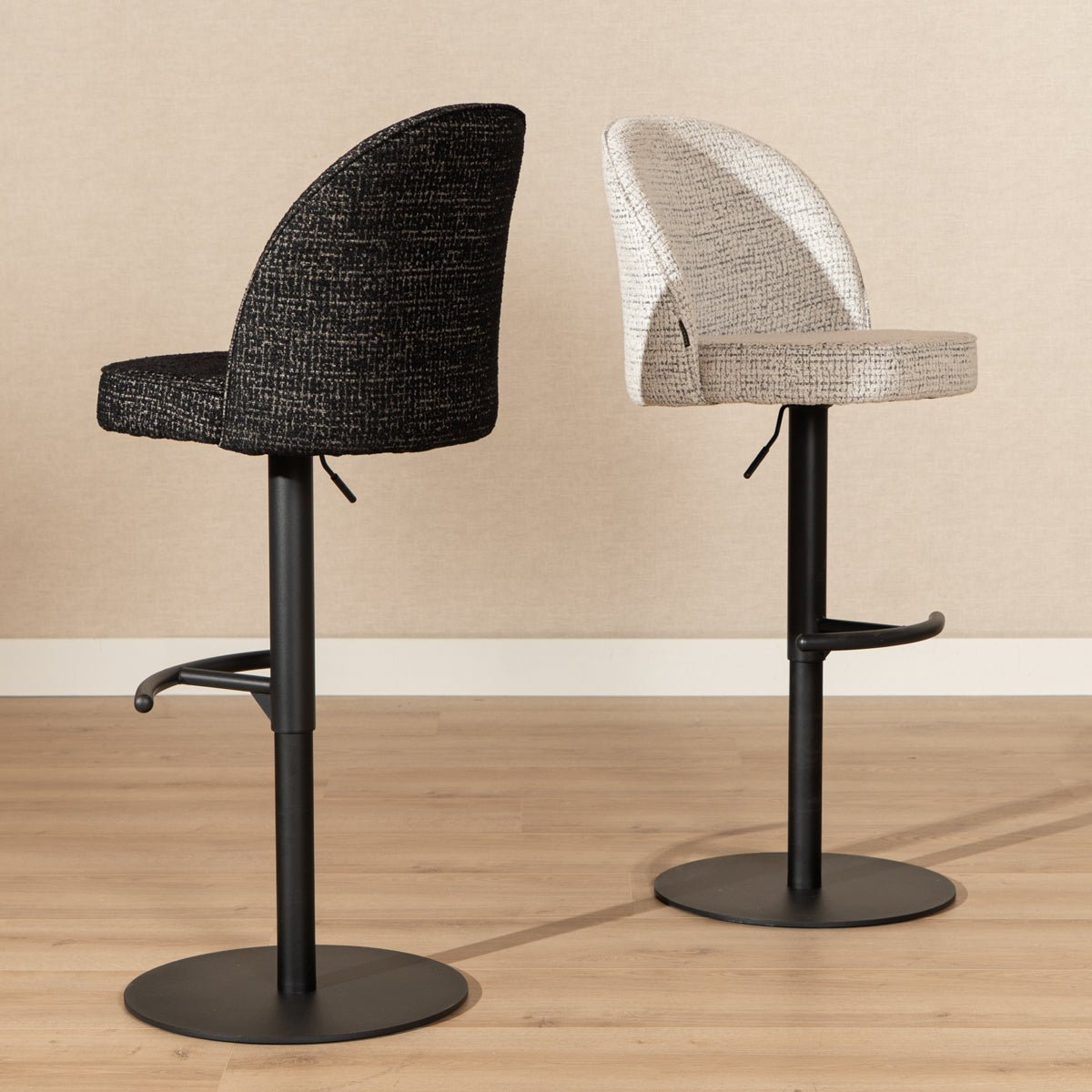Bar stool Odin mottled fabric black 63-83 cm mottled 48 cm wide