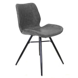 Dining room chair Beau artificial leather Dimehouse Anthracite LxWxH 72x68x50 Faux leather White photo diagonal front view