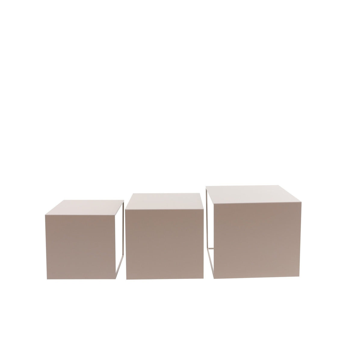 Side table Bianca metal taupe 37 cm high Powder-coated metal