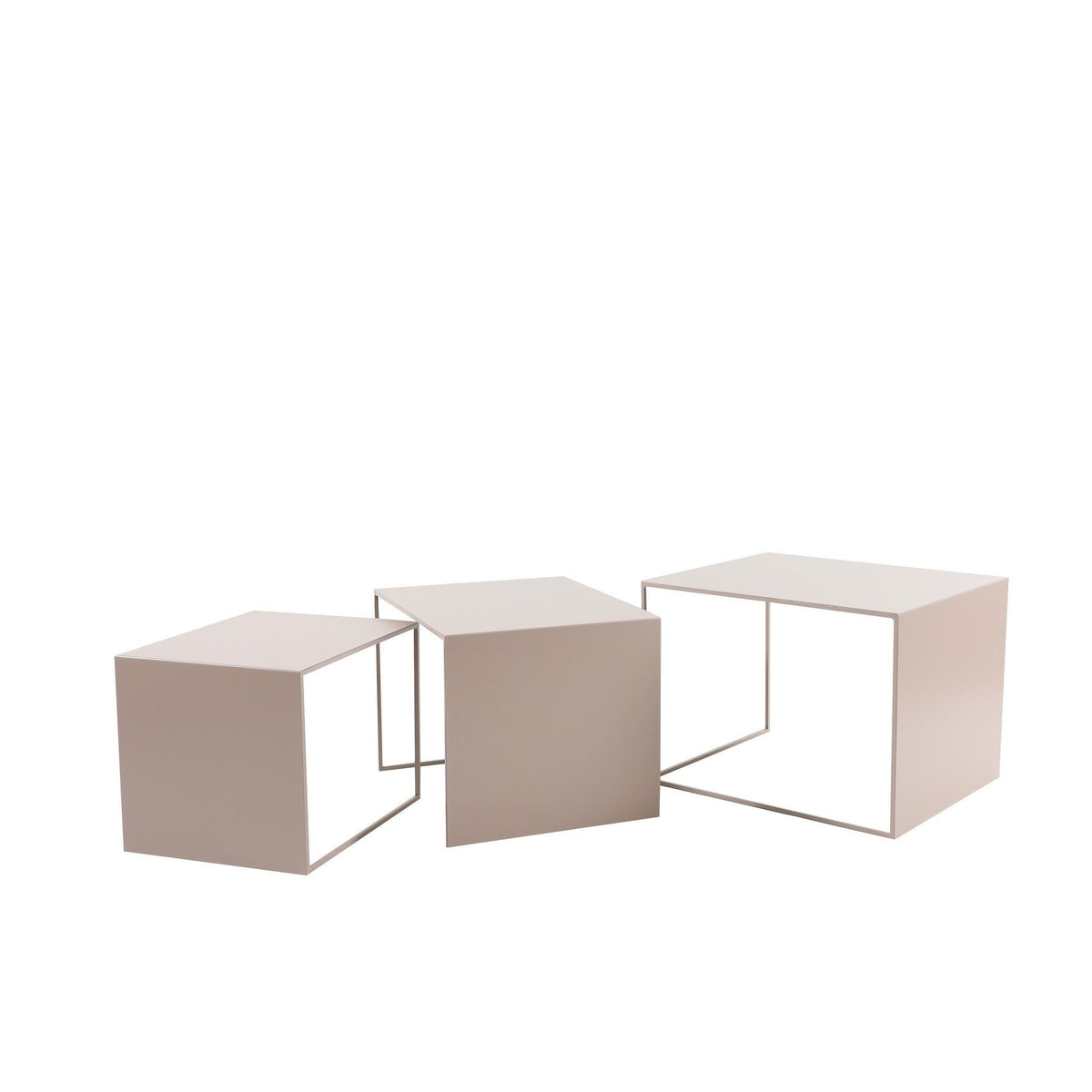 Side table Bianca metal taupe 37 cm high Powder-coated metal