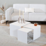 Side table Bianca metal white 37 cm high Powder-coated metal