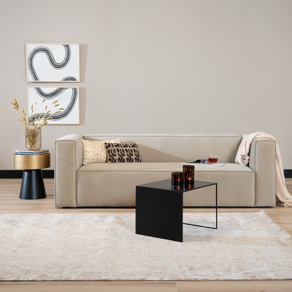 Side table Bianca metal black 37 cm high Powder-coated metal