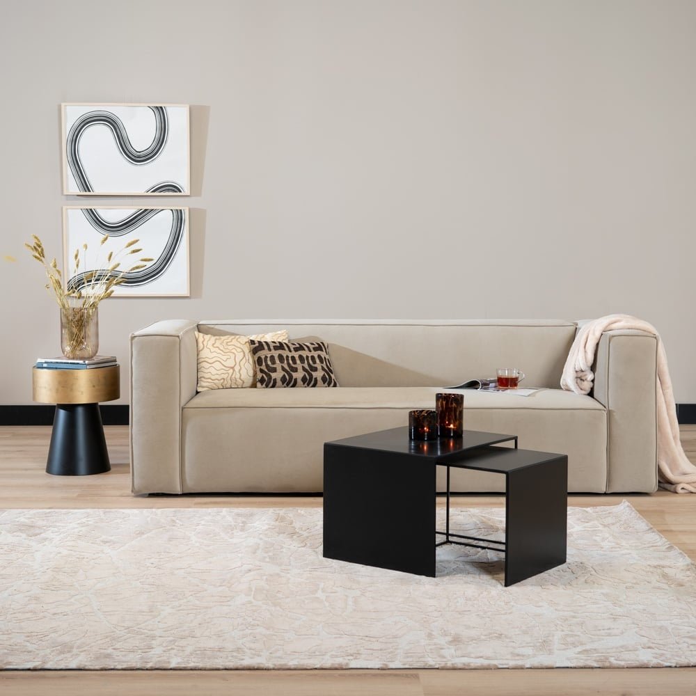 Side table Bianca metal black 37 cm high Powder-coated metal