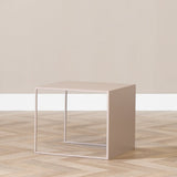 Side table Lucia metal taupe 34 cm high Powder-coated metal