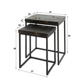 Side table Minette DH Interior Black & gold LxWxH 61x51x38 Teak White photo size indication