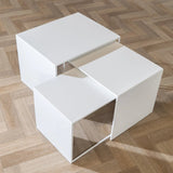 Coffee tables - Side table Bianca metal white 37 cm high Powder-coated metal -Dimehouse