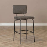 Bar stools-Industrial bar stool Aspen anthracite eco-leather 64-77 cm 47 cm wide-Dimehouse