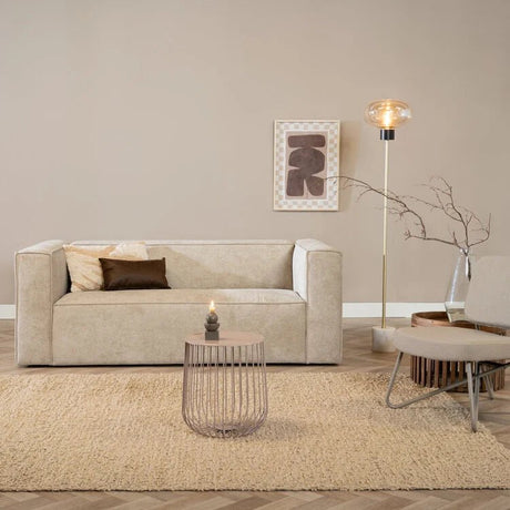 Coffee tables-Coffee table Tygo metal taupe Powder coated metal-Dimehouse