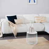 Coffee tables-Coffee table Tygo metal white Powder-coated metal-Dimehouse