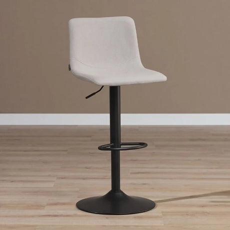 Bar stools-Scandinavian bar stool Eva swivel recycled fabric gray 60-76 cm Recycled polyester 45 cm wide-Dimehouse
