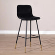 Bar stools-Velvet bar stool Mikky black 65-78 cm 46 cm wide-Dimehouse