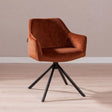 Dining room chairs-Velvet dining room chair Furtado swivel copper-Dimehouse