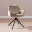 Dining room chairs-Velvet dining room chair Furtado swivel taupe-Dimehouse