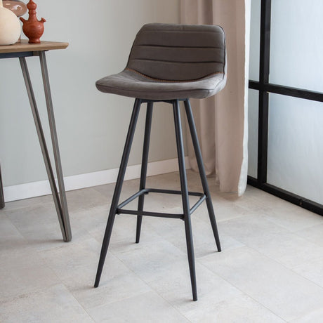 Barstool Kenton Dimehouse Anthracite LxWxH 84x54x49 Microfiber Atmospheric photo diagonal front view