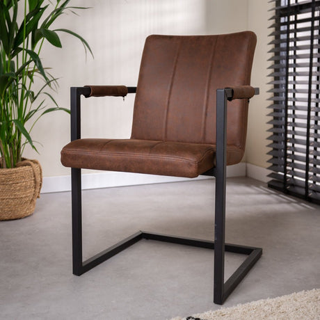 Dining room chair Jackson Dimehouse Brown LxWxH 71x58x54 Fabric Atmospheric photo diagonal front view