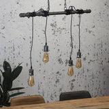Hanging lamp Bray Dimehouse Gray LxWxH 89x15x8 Metal Atmospheric photo diagonal front view