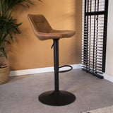Barstool Keston Dimehouse Cognac LxWxH 82x52x39 Microfiber Atmospheric photo side view