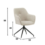 Dining room chair Camiel Dimehouse Gray LxWxH 62x61x54 Fabric White photo size indication