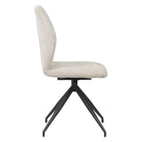 Dining room chair Charly chenille Dimehouse Light gray LxWxH 67x60x51 Fabric White photo side view