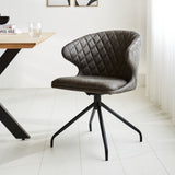 Dining room chair Eloi Dimehouse Anthracite LxWxH 58x58x54 Fabric Atmospheric photo diagonal front view