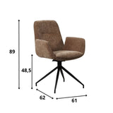 Nela dining room chair Dimehouse Taupe LxWxH 64x64x52 Fabric White photo size indication