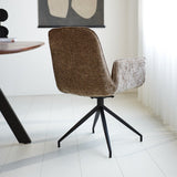 Nela dining room chair Dimehouse Taupe LxWxH 64x64x52 Fabric Atmospheric photo diagonal rear view