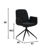 Nela dining room chair Dimehouse Black LxWxH 64x64x52 Fabric White photo size indication