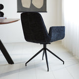 Nela dining room chair Dimehouse Black LxWxH 64x64x52 Fabric Atmospheric photo diagonal rear view
