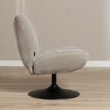 Lise chenille taupe swivel armchair - image 3
