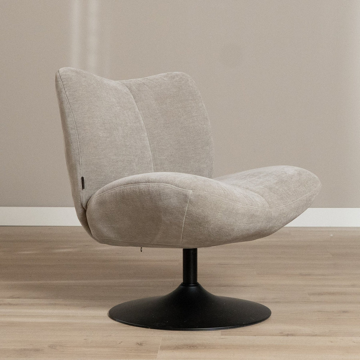 Lise chenille taupe swivel armchair - image 1