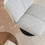 Swivel armchair Moira mixed fabric off white/black - image 2