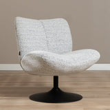 Swivel armchair Moira mixed fabric off white/black - image 1
