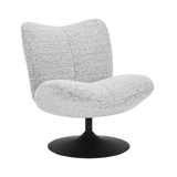 Swivel armchair Moira mixed fabric off white/black - image 10